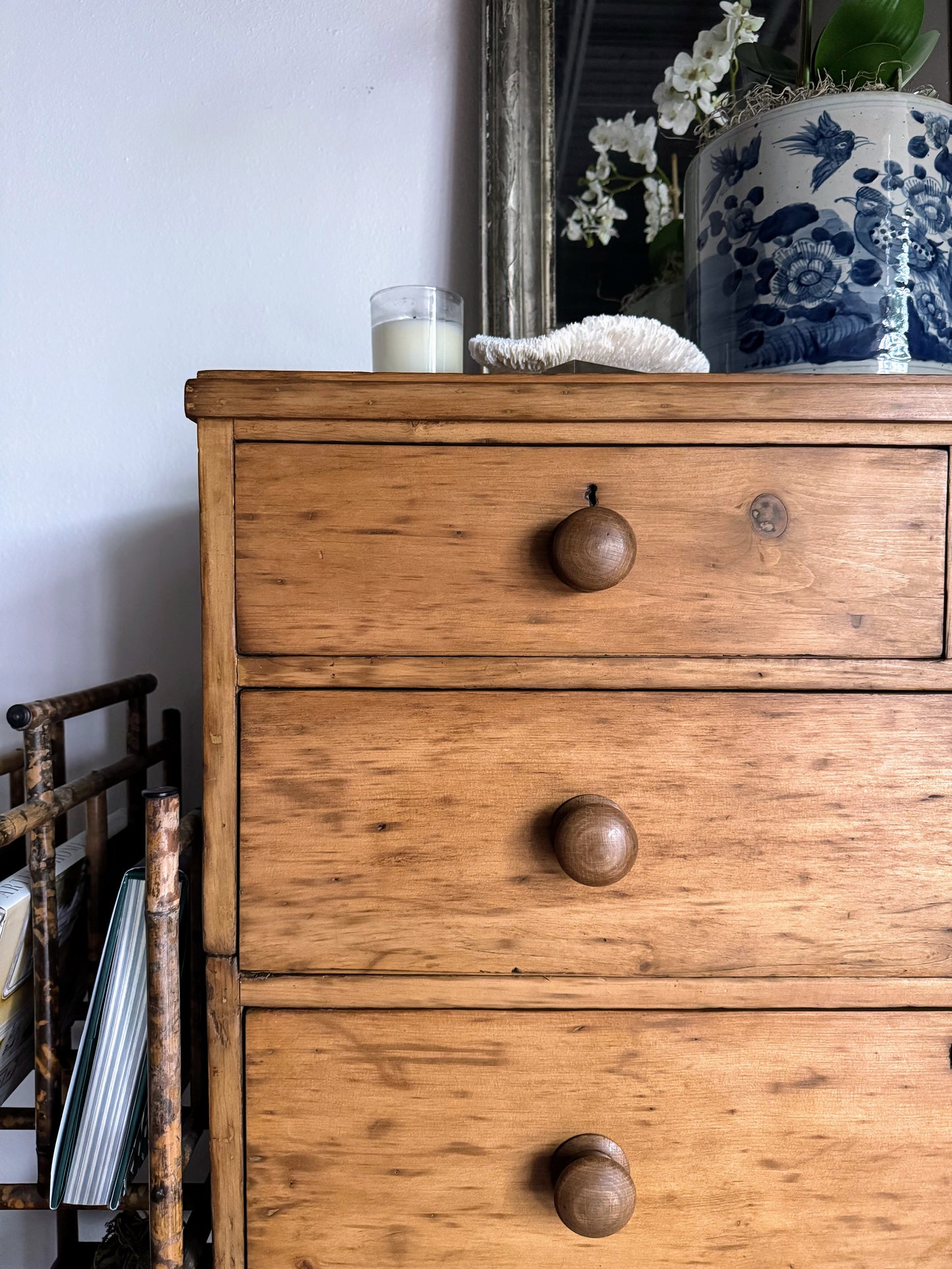 English Pine Chest with Tulip Feet