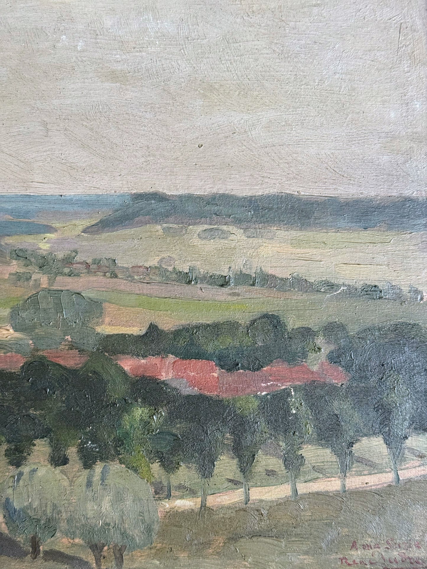 Provencal Landscape Painting Signed & Dated 1918
