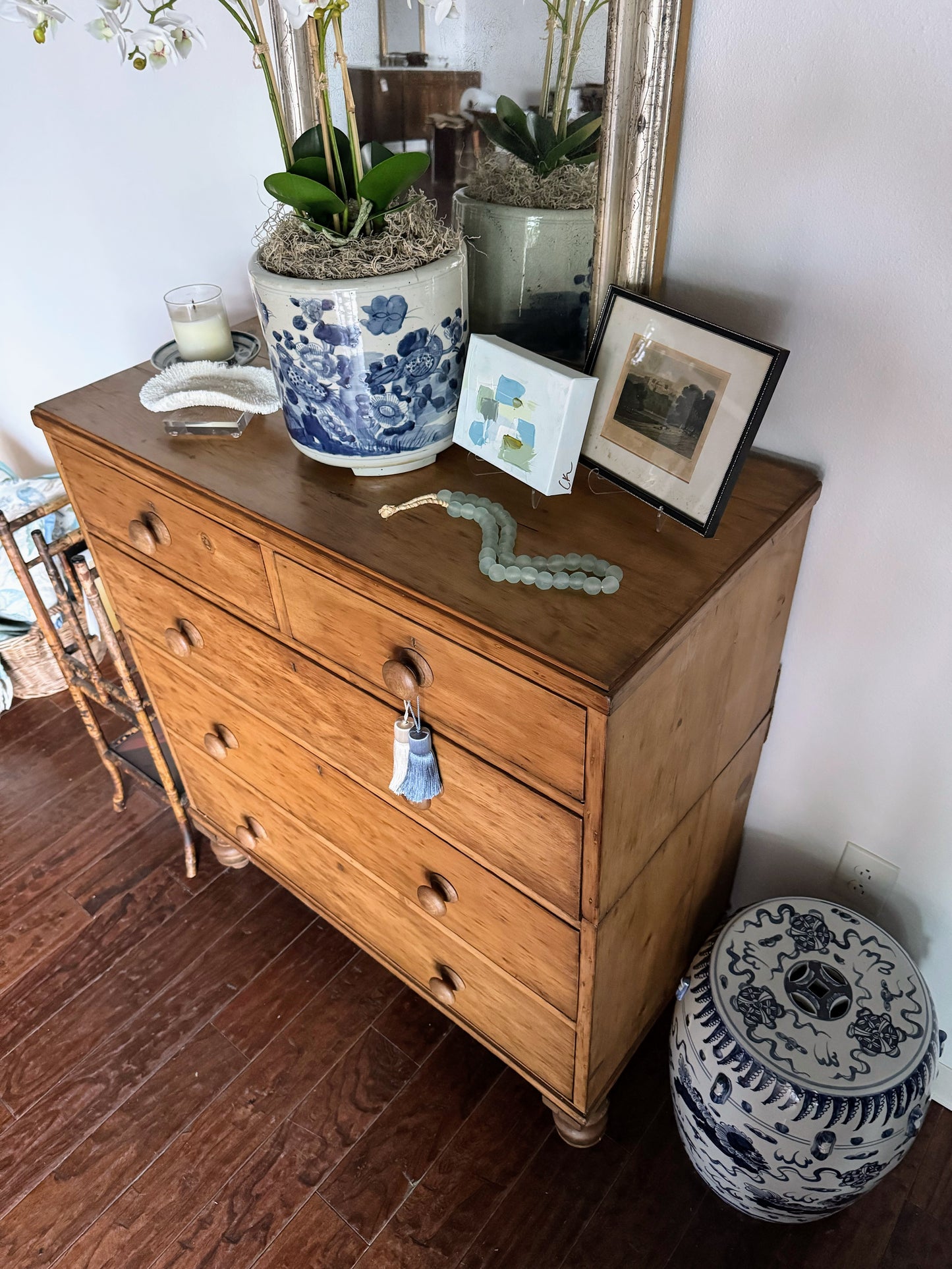 English Pine Chest with Tulip Feet