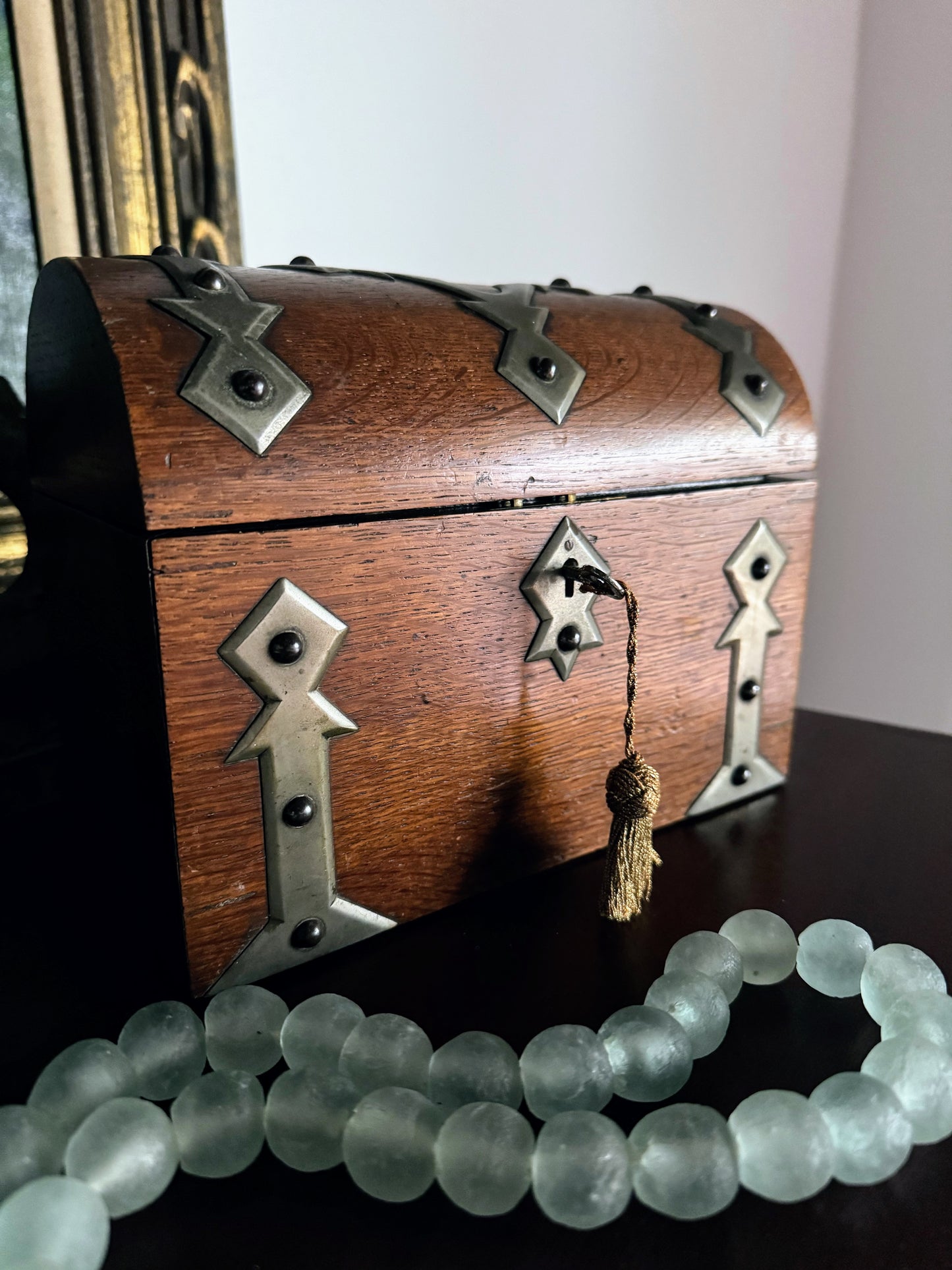 Wood Box with Brass
