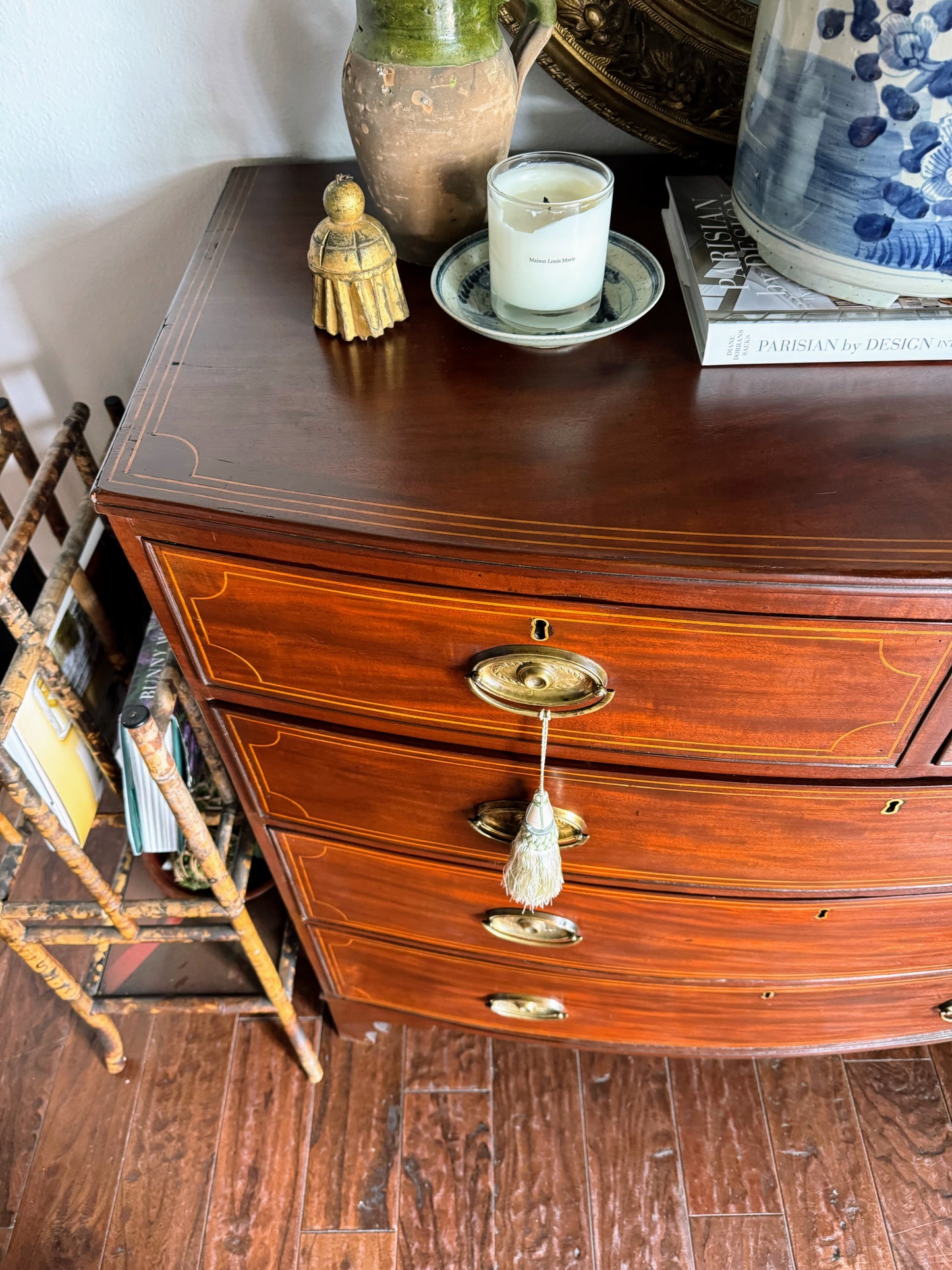 English Mahogany Bowfront with Inlay