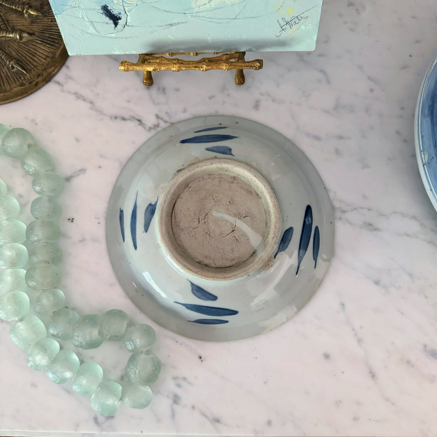 Peony Blue & White Dish