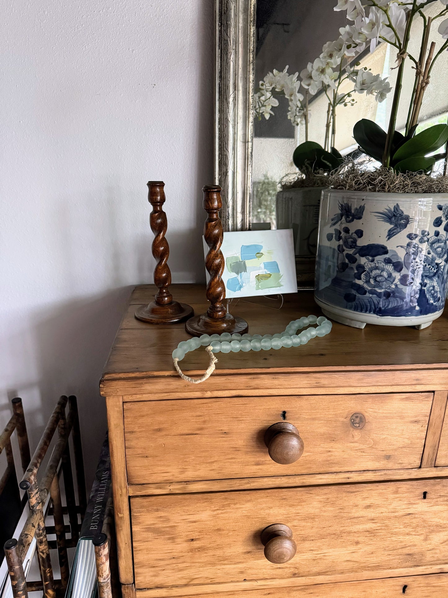 Pair of English Barley Twist Candlesticks