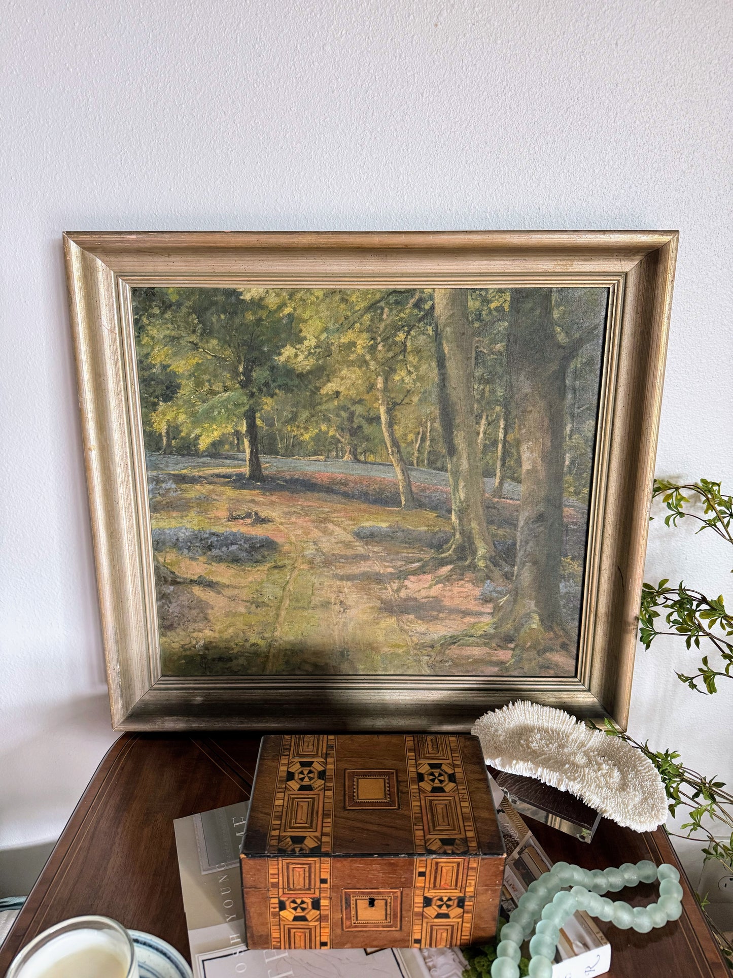 Signed English Bluebells Painting Titled “Spring”