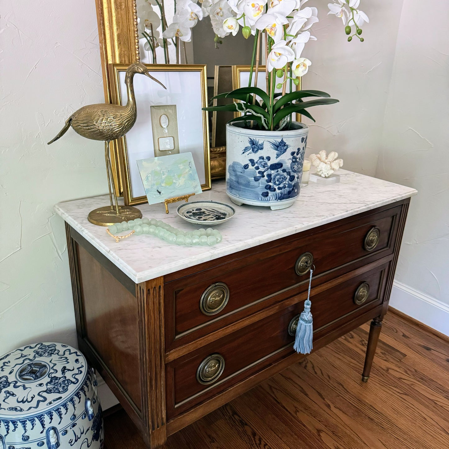Floral Blue & White Dish