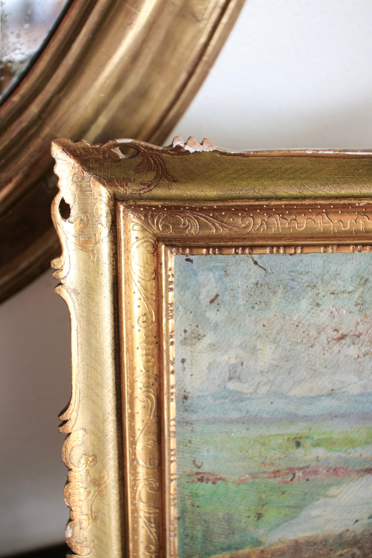 Framed Italian Wildflower Painting