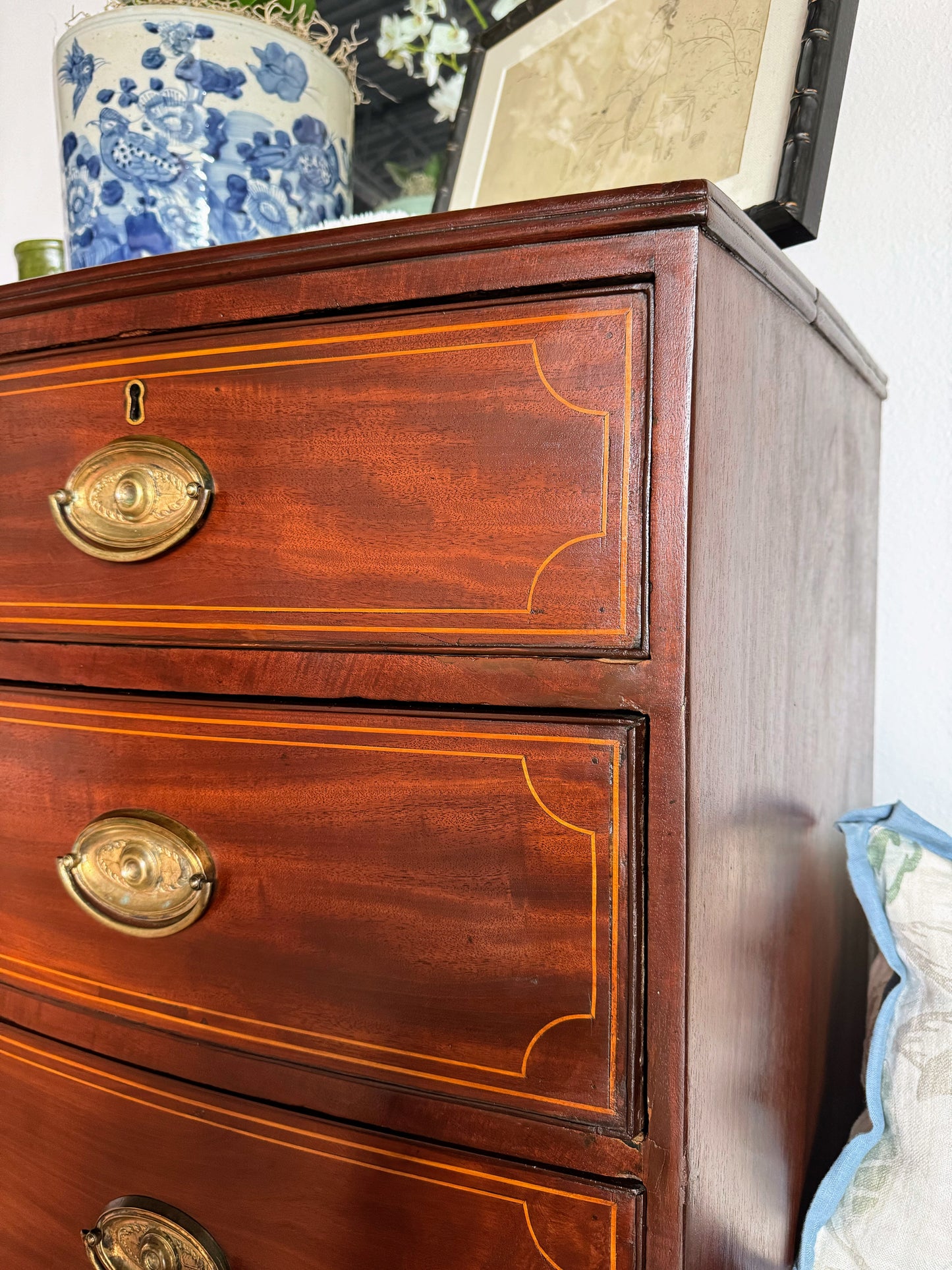 English Mahogany Bowfront with Inlay