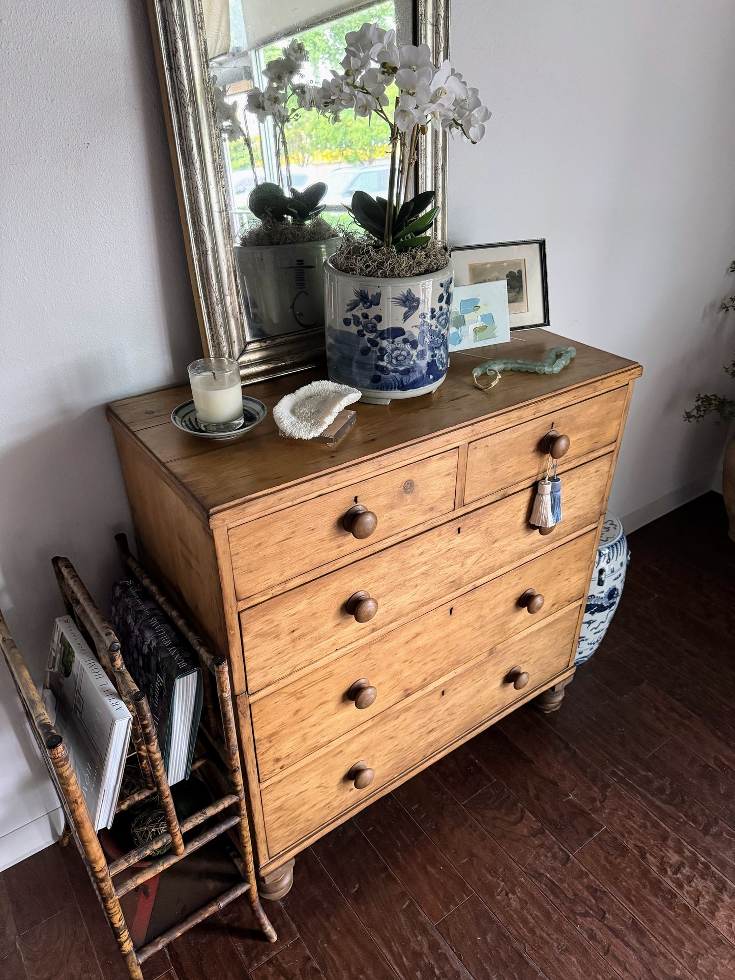 English Pine Chest with Tulip Feet