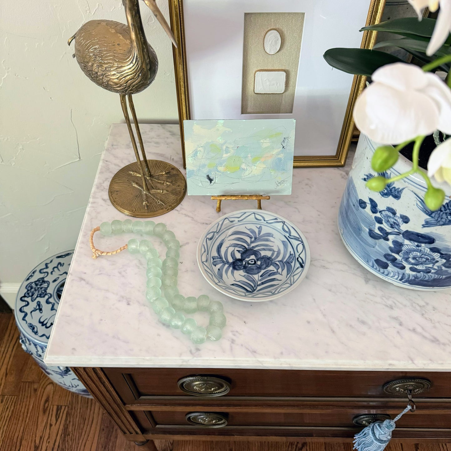 Peony Blue & White Dish