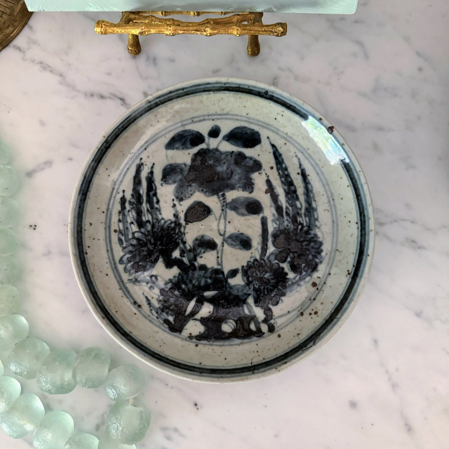Floral Blue & White Dish