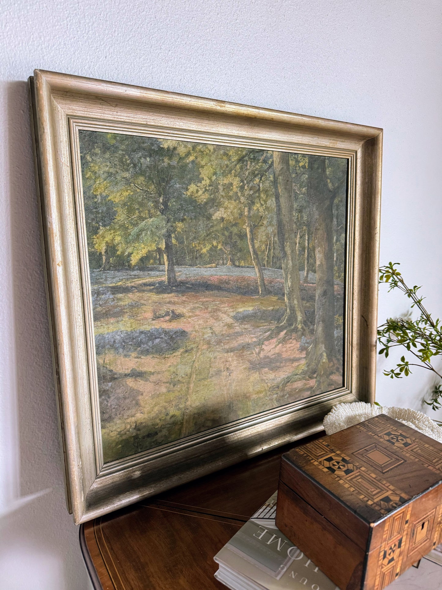 Signed English Bluebells Painting Titled “Spring”