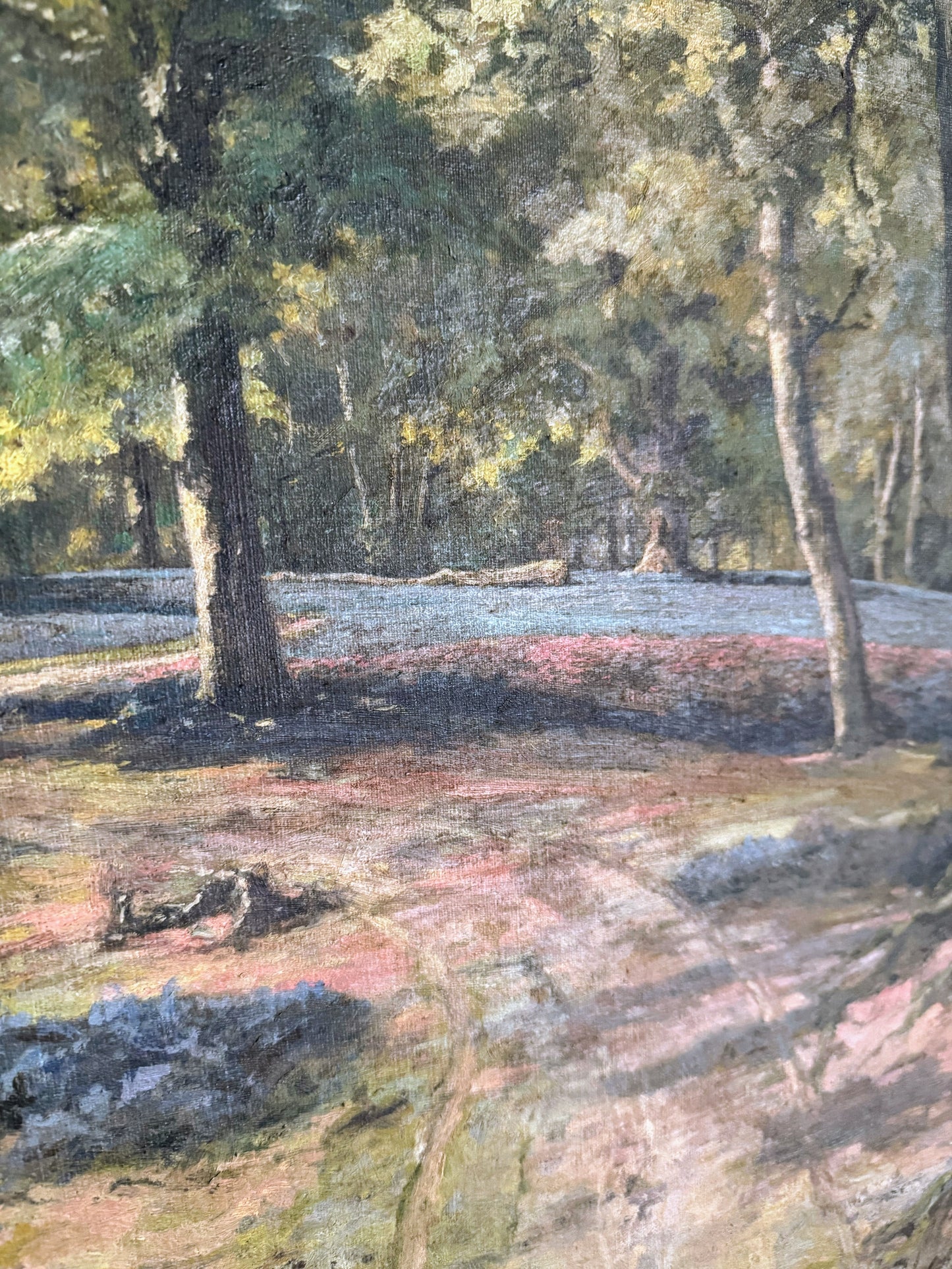 Signed English Bluebells Painting Titled “Spring”