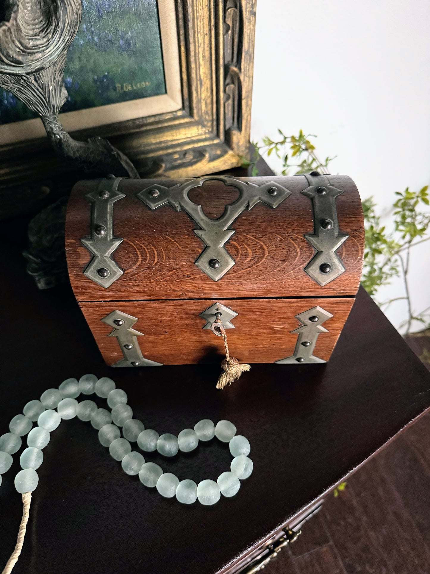 Wood Box with Brass