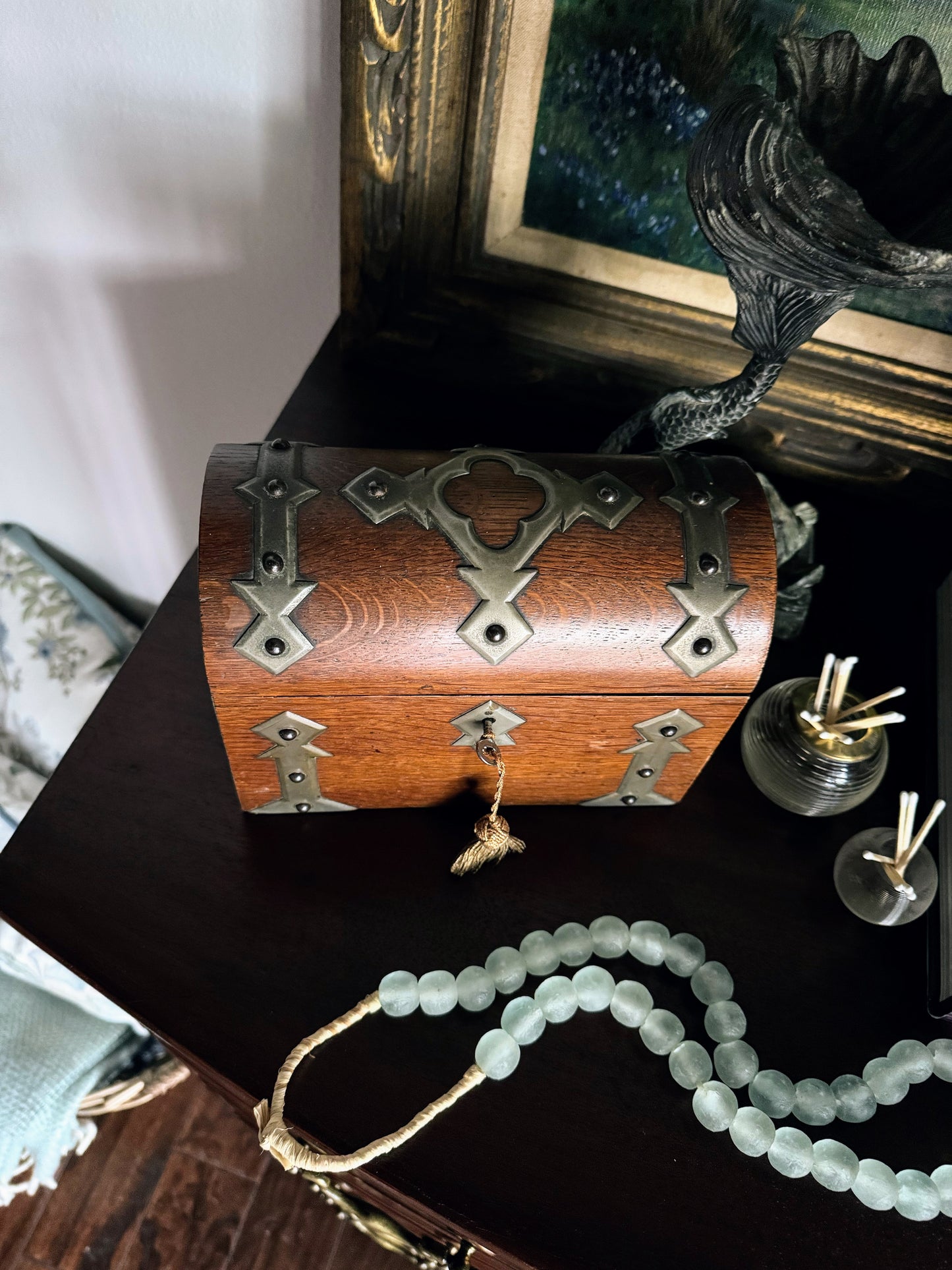 Wood Box with Brass