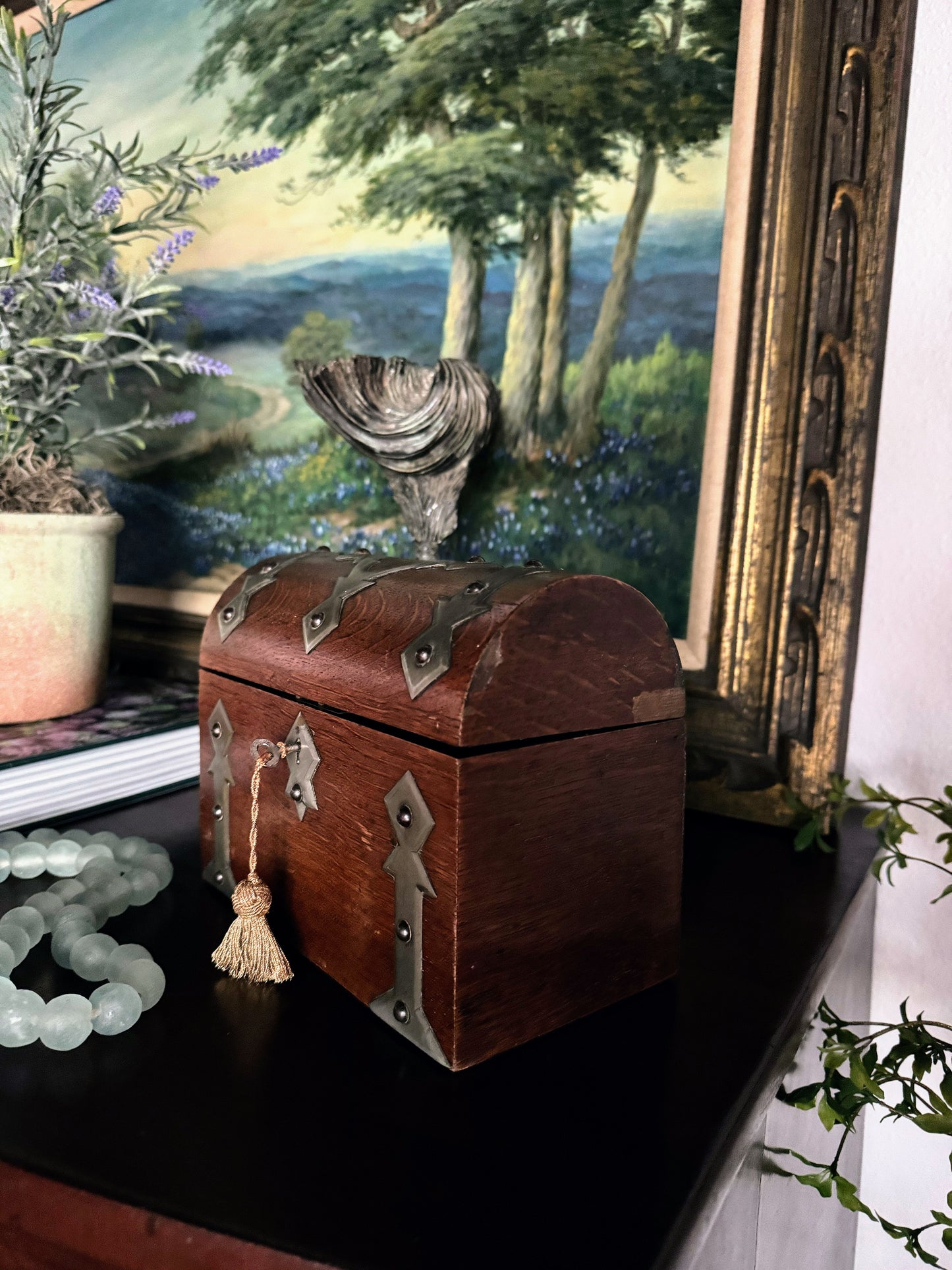 Wood Box with Brass