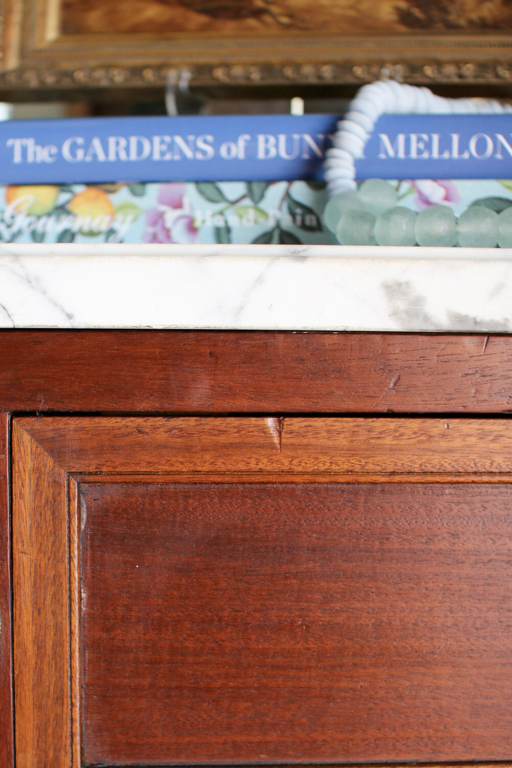 French Louis XVI White Marble Top Commode