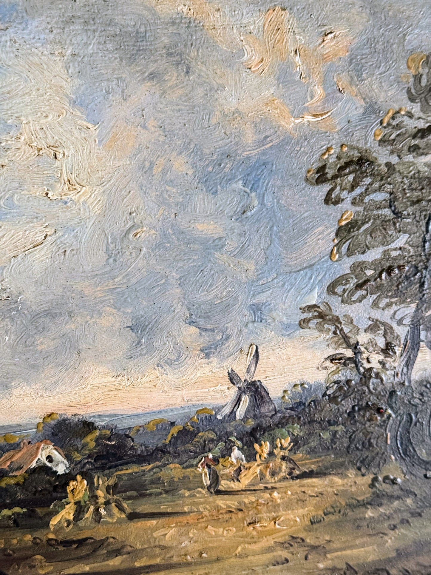 Framed English Windmill Painting