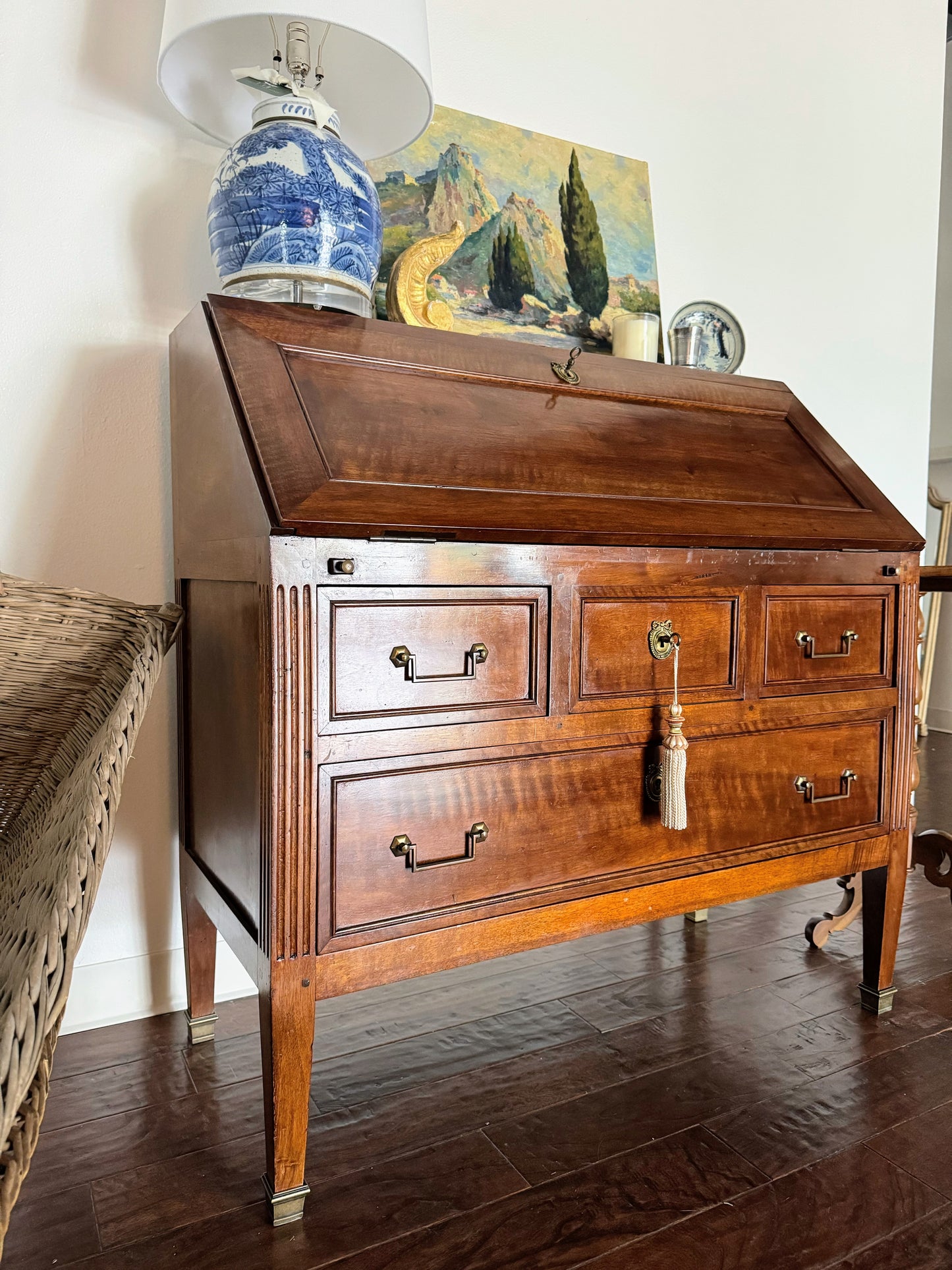 French Louis XVI Style Drop Front Secretary