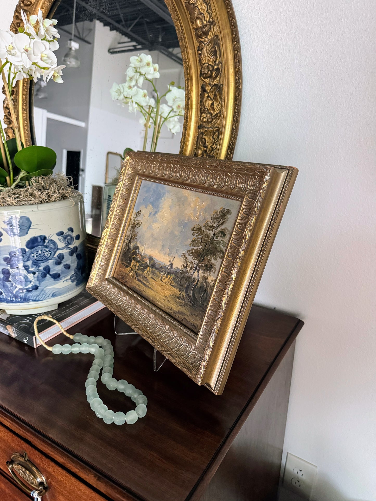 Framed English Windmill Painting