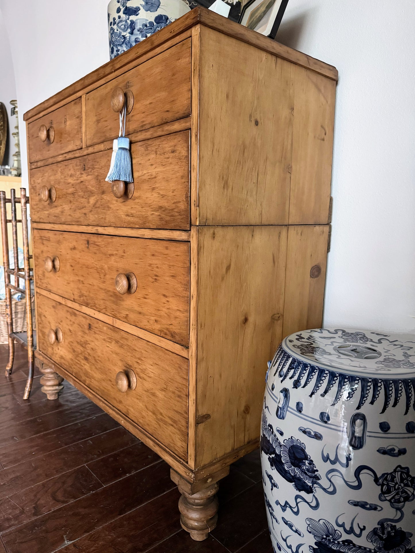English Pine Chest with Tulip Feet
