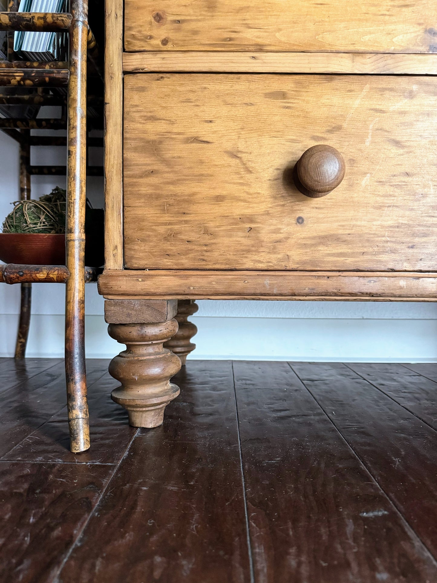 English Pine Chest with Tulip Feet