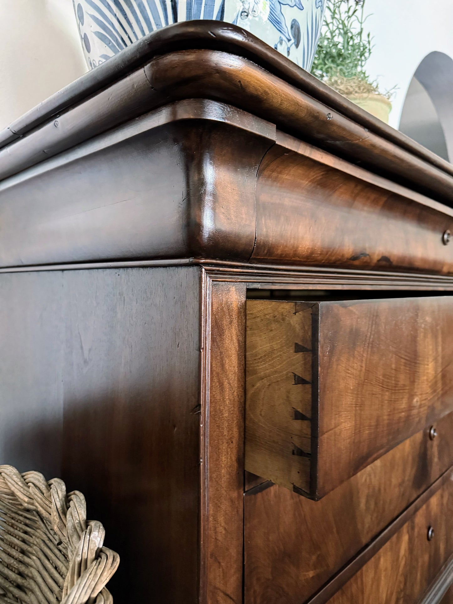 French Louis Philippe Burled Walnut Commode