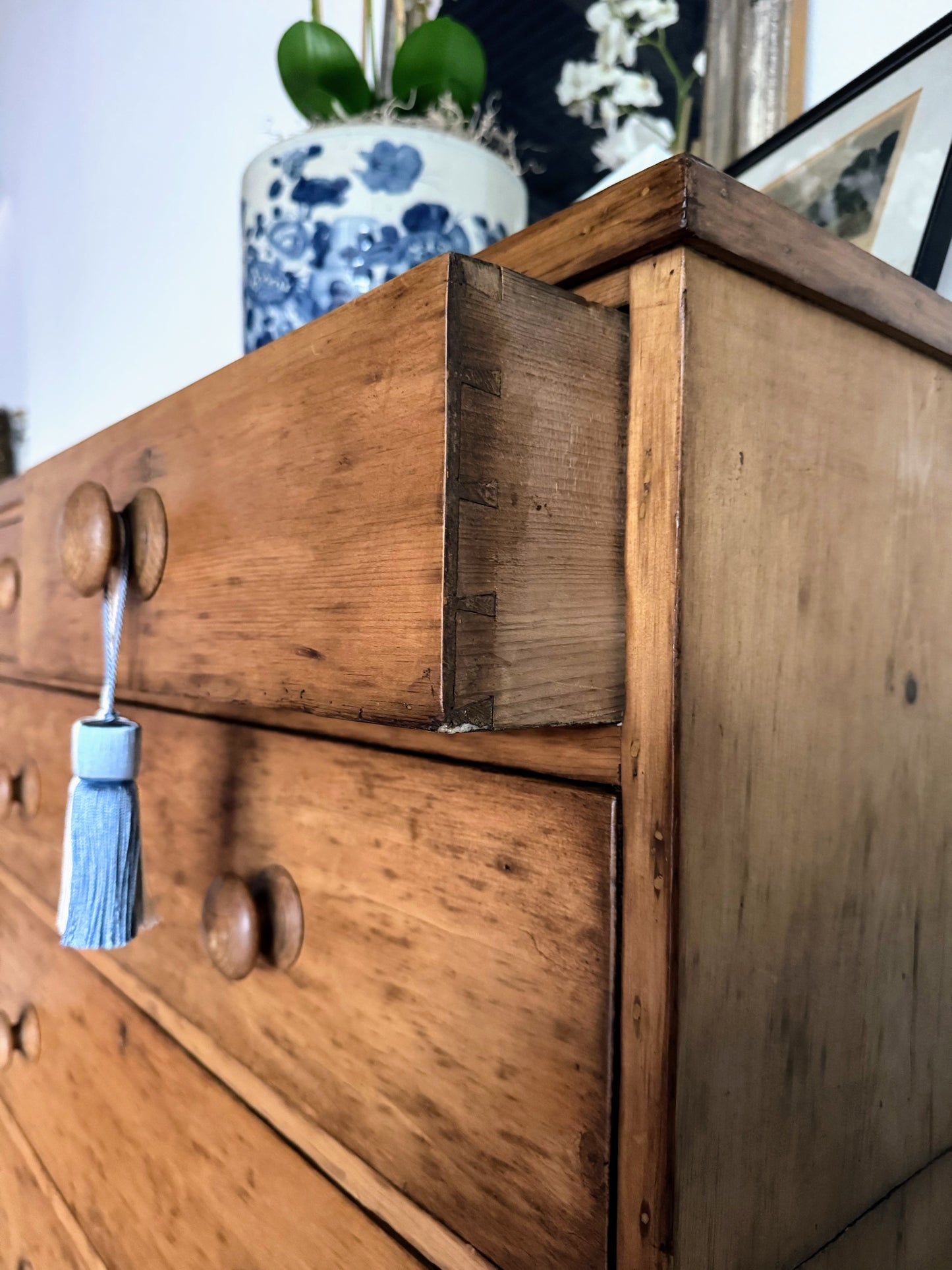 English Pine Chest with Tulip Feet