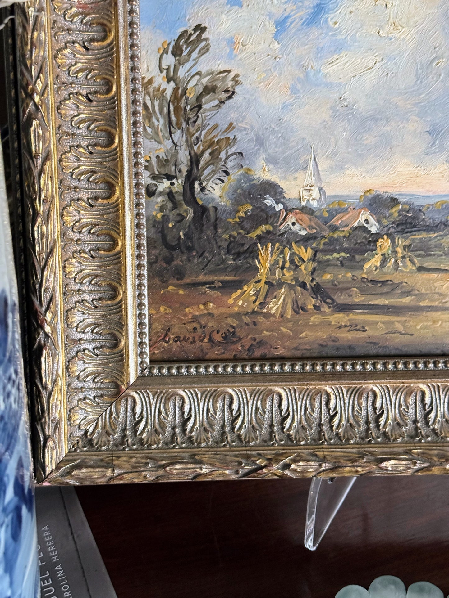 Framed English Windmill Painting