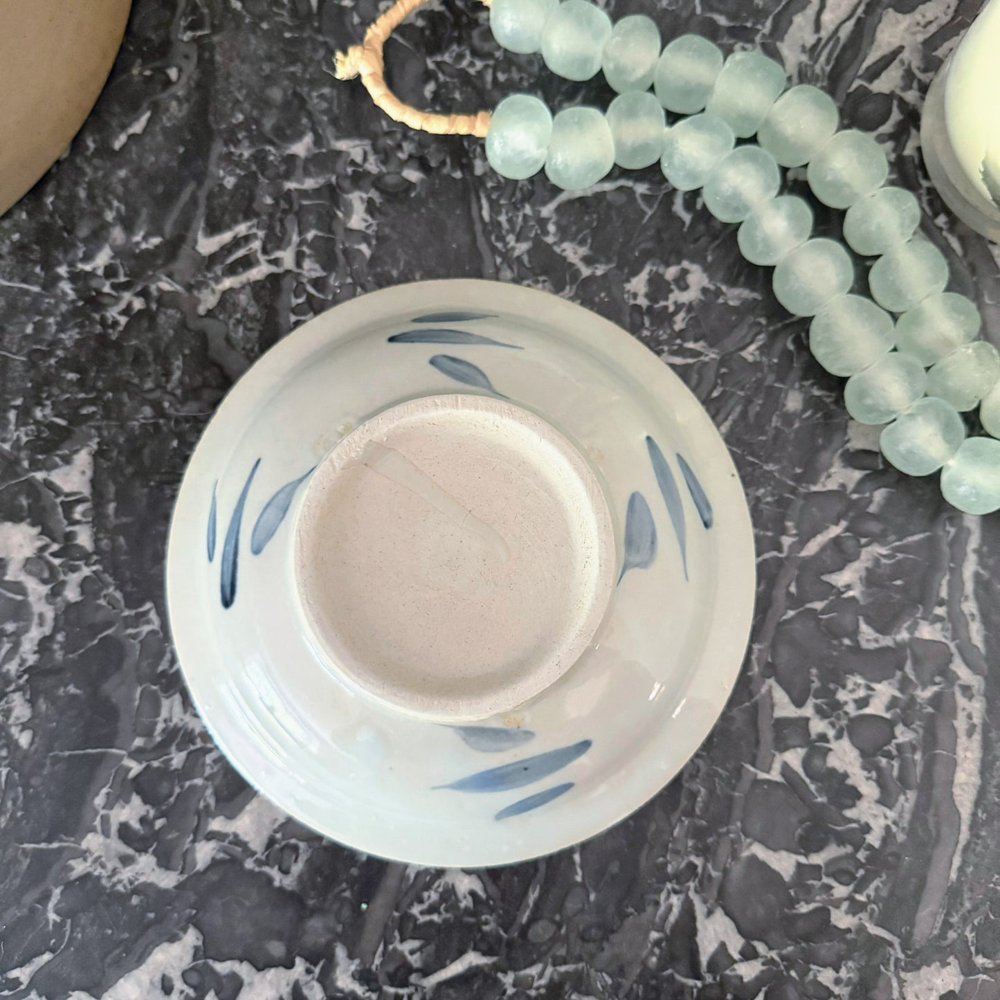 Rose Blue & White Dish