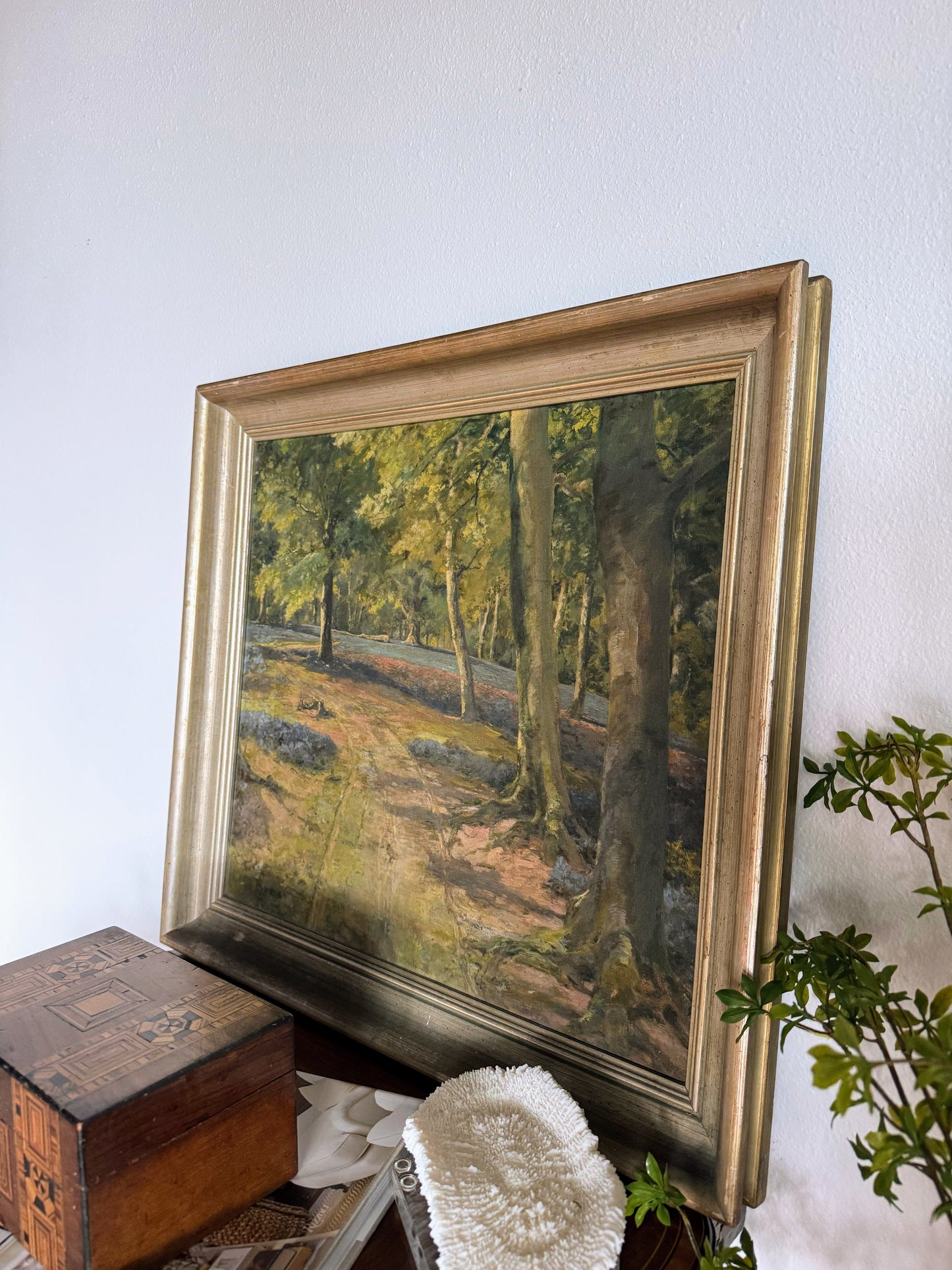 Signed English Bluebells Painting Titled “Spring”