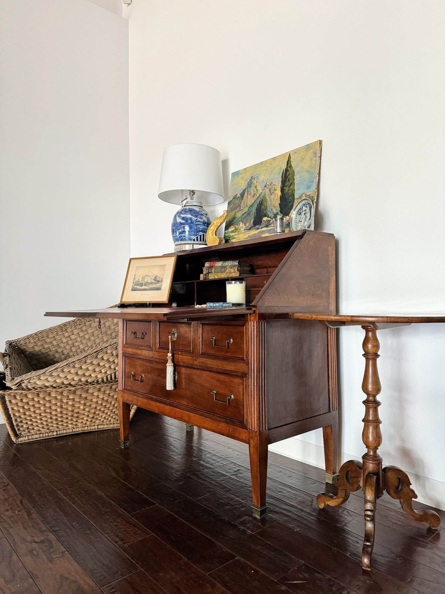 French Louis XVI Style Drop Front Secretary