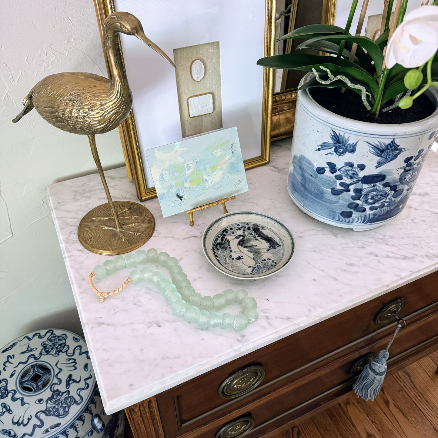 Crane Blue & White Dish