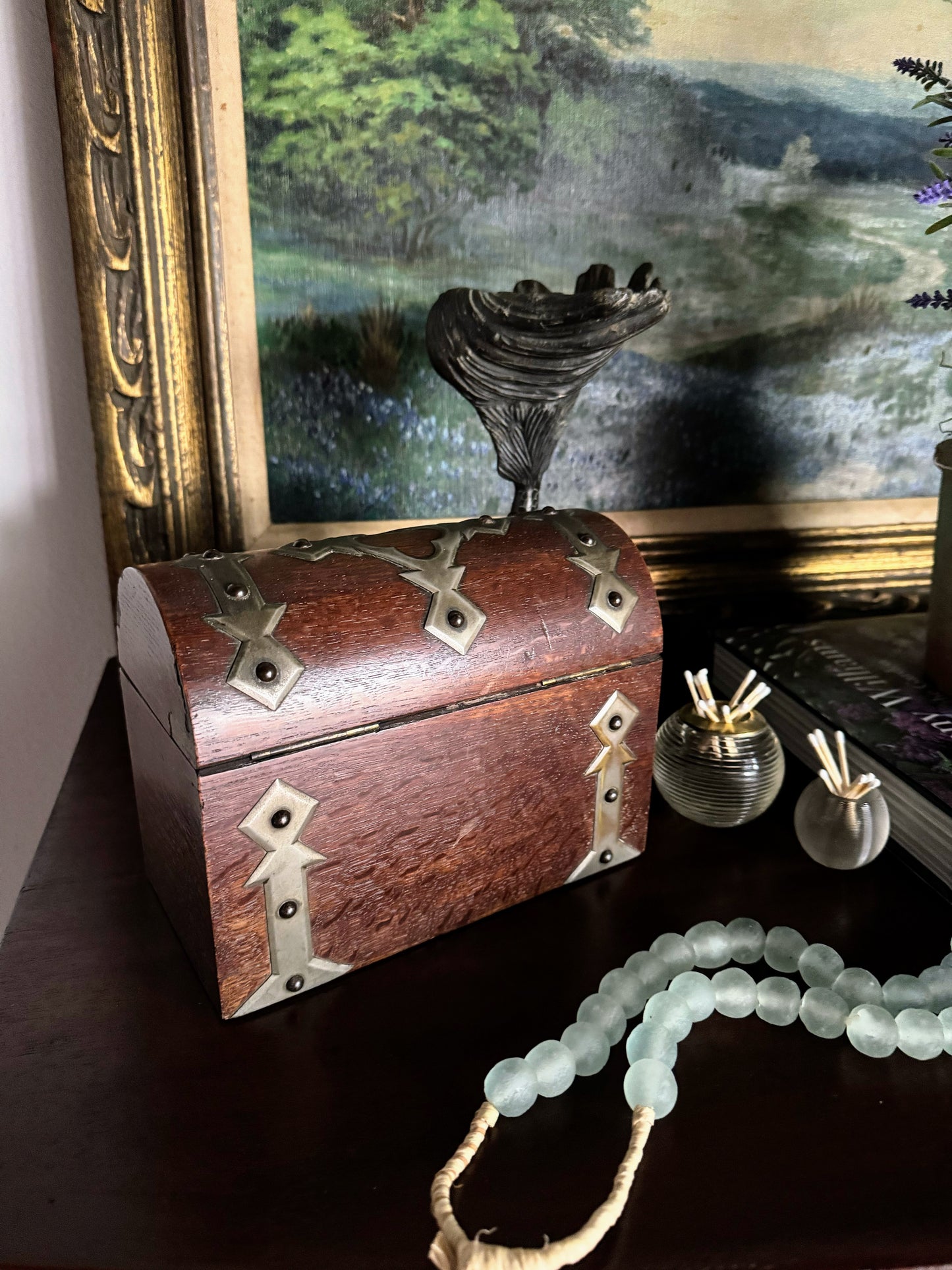 Wood Box with Brass