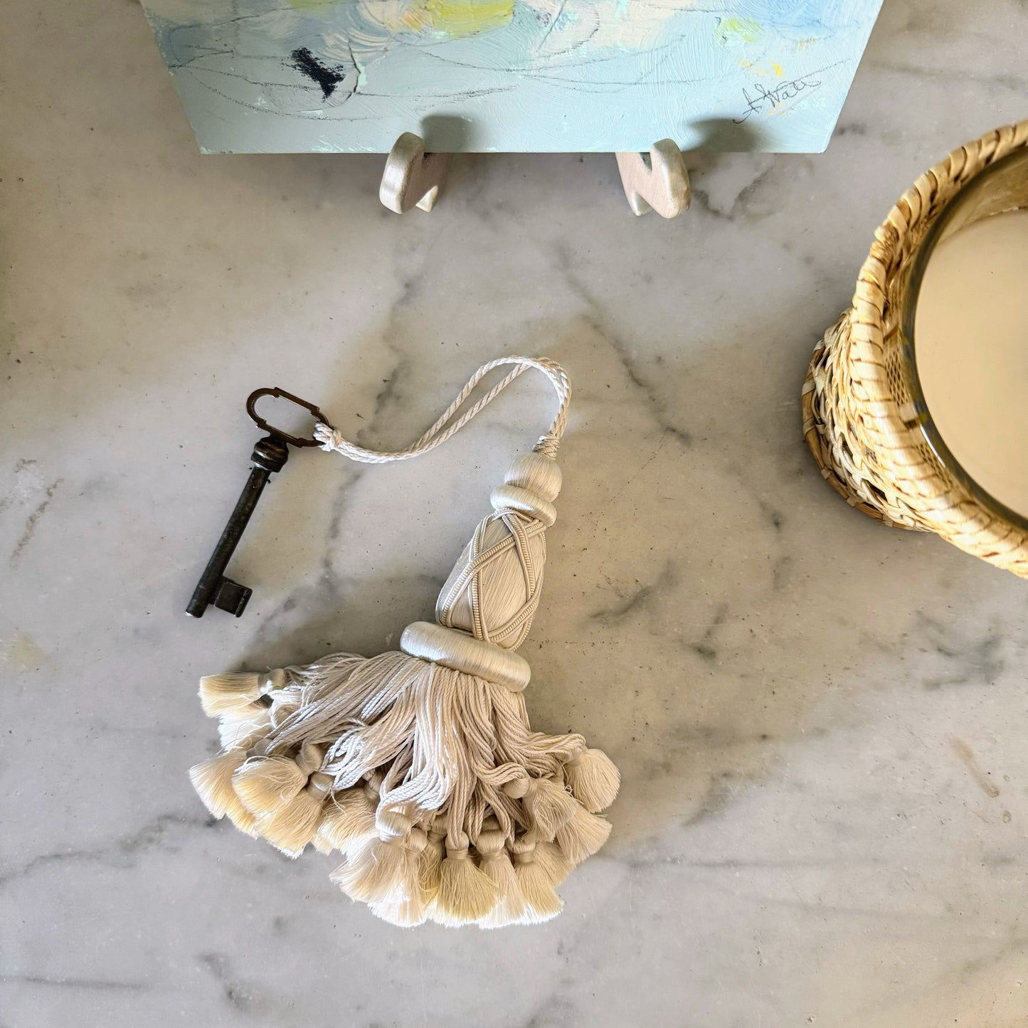 Lille Tassel in Blanc
