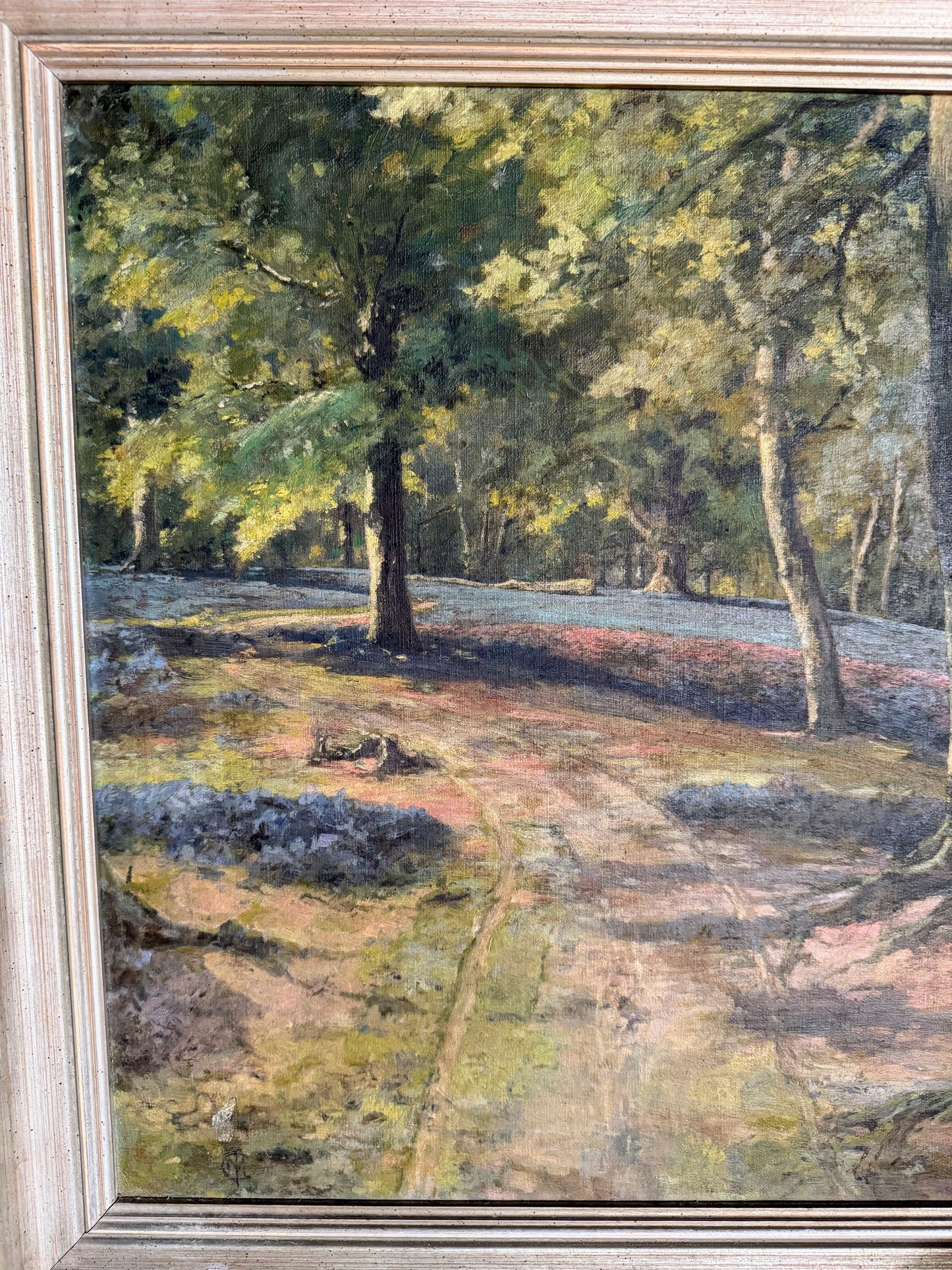 Signed English Bluebells Painting Titled “Spring”