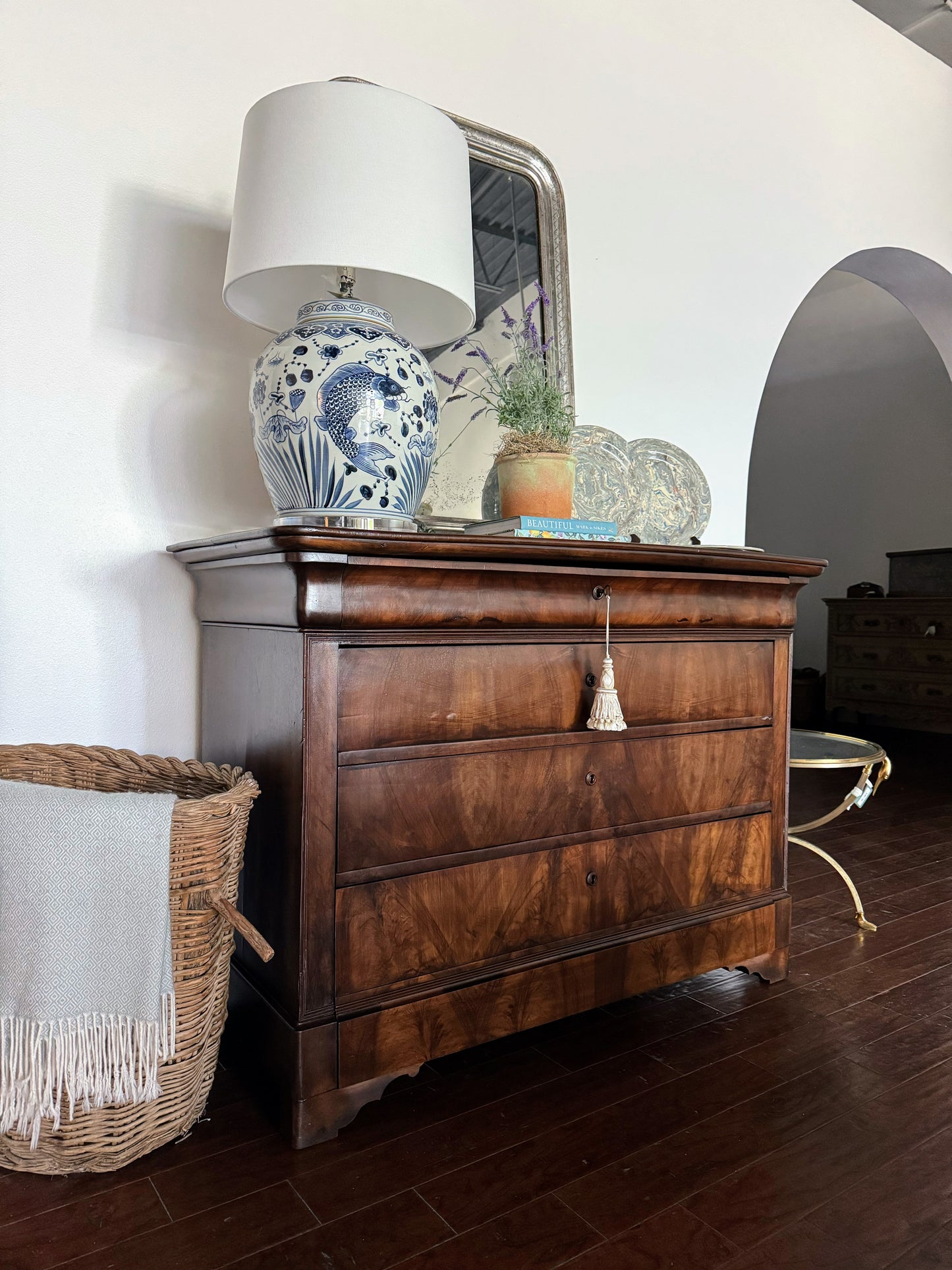 French Louis Philippe Burled Walnut Commode