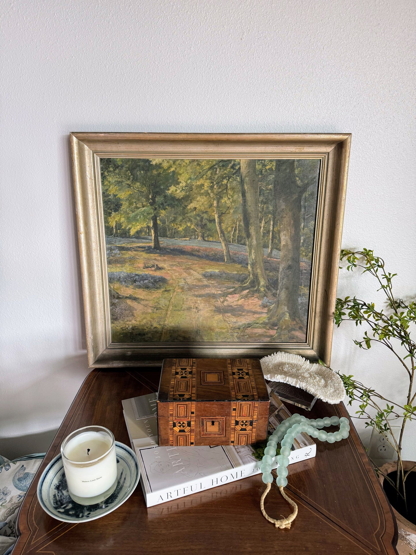 Signed English Bluebells Painting Titled “Spring”