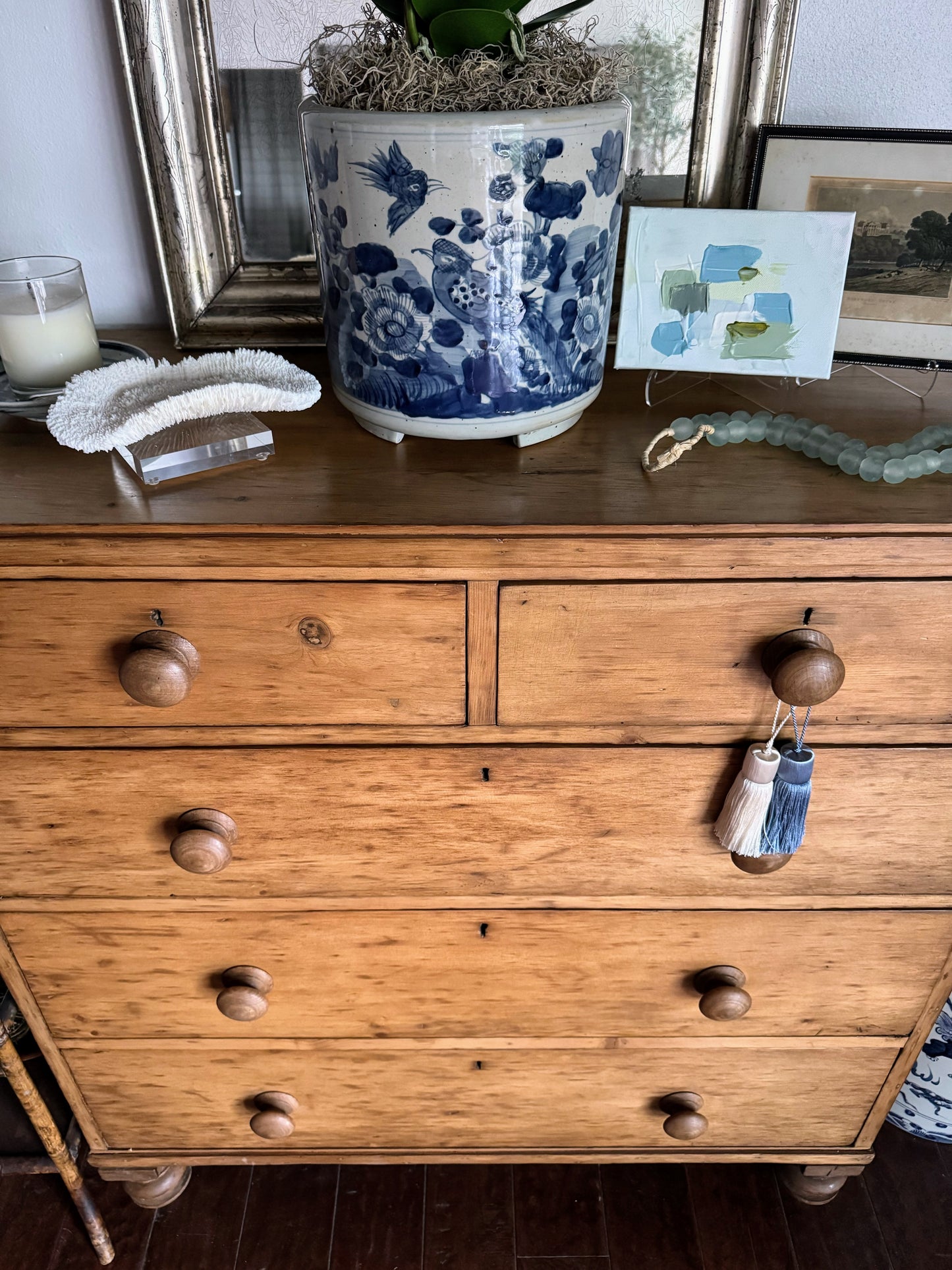 English Pine Chest with Tulip Feet