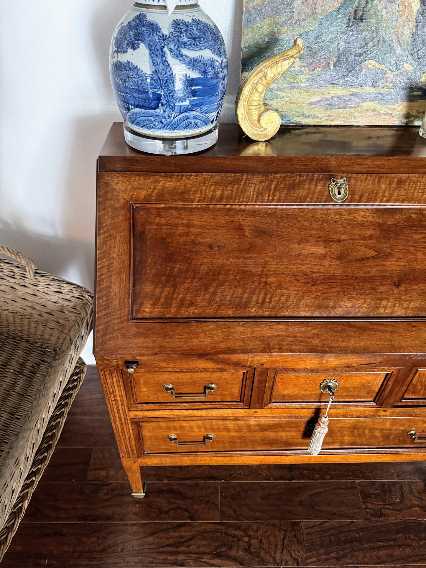 French Louis XVI Style Drop Front Secretary