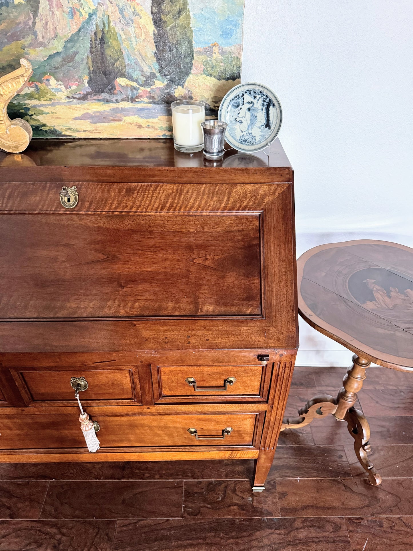 French Louis XVI Style Drop Front Secretary