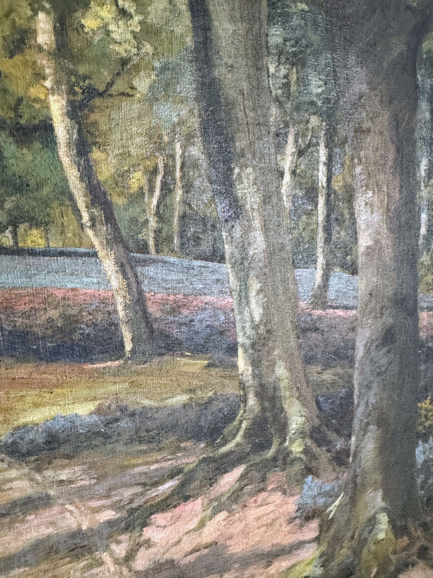 Signed English Bluebells Painting Titled “Spring”