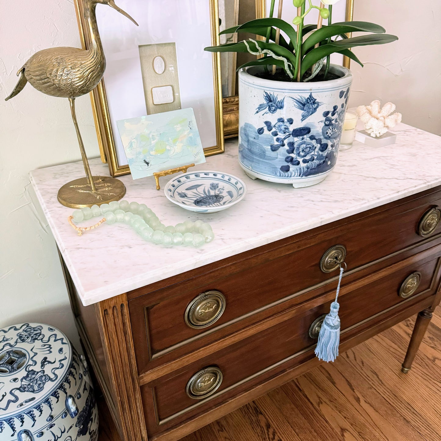 Lotus Blue & White Dish
