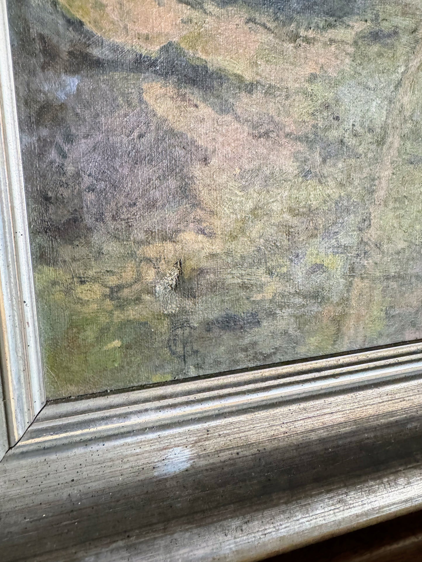 Signed English Bluebells Painting Titled “Spring”