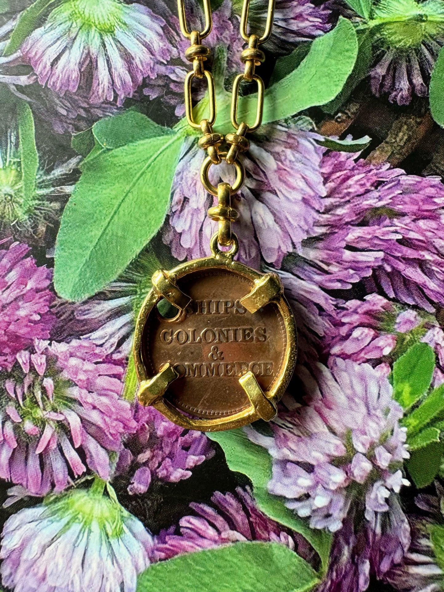 19th Century Trade Token Coin Necklace (Estimated 1830s)