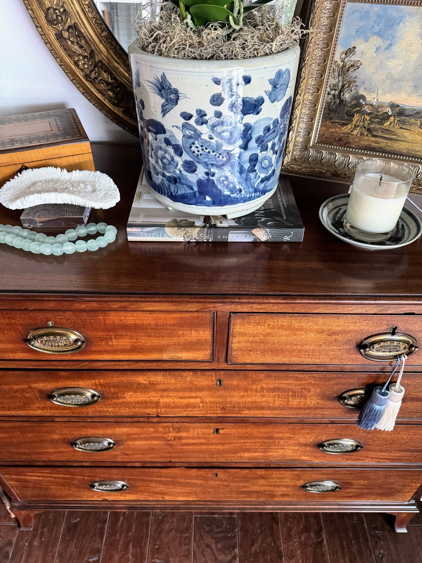 Georgian Oval Plate Swept Foot Bracket Chest