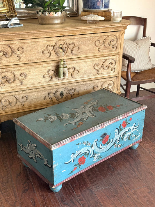 German Painted Linen Box