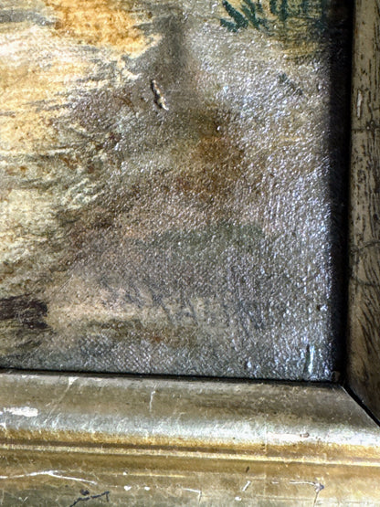 Framed Oil on Canvas of River Scene