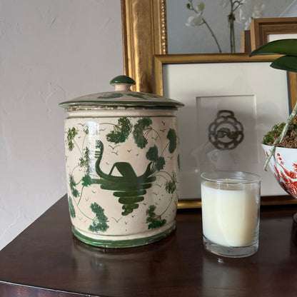 Pair of French Hand Painted Jars