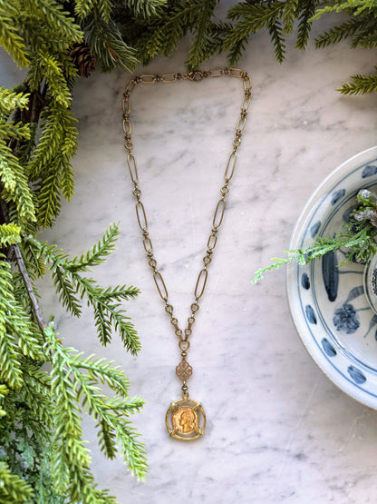 Vintage Coin Necklace: French 1952