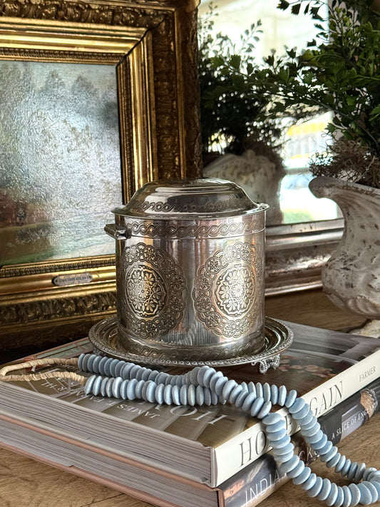 English Silver Biscuit Tin